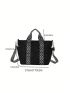 Small Tote Bag Quilted Geometric Pattern Strap