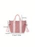 Small Tote Bag Quilted Geometric Pattern Strap