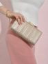 Glitter Minimalist Box Bag Small Ruched Detail