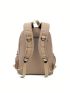 Large Capacity Classic Backpack Letter Patch Decor Nylon