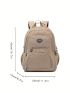 Large Capacity Classic Backpack Letter Patch Decor Nylon