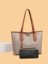 Contrast Binding Tote Bag With Purse, Best Work Bag For Women