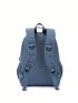 Large Capacity Classic Backpack Letter Patch Decor Nylon