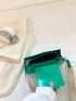 Minimalist Square Bag Chain Metallic Green