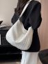 Large Capacity Hobo Bag Solid Color