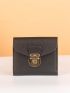 Push Lock Small Wallet Fold Over