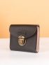 Push Lock Small Wallet Fold Over