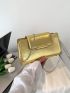 Minimalist Square Bag Chain Metallic Gold