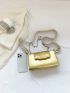 Minimalist Square Bag Chain Metallic Gold