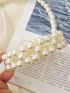 Mini Faux Pearl Decor Circle Bag Hollow Out Design