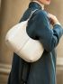 Genuine Leather Crocodile Embossed Hobo Bag Zipper Fashion