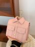Shirt Design Studded Decor Novelty Bag Fashion Pink
