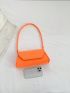 Medium Baguette Bag Crocodile Embossed Flap For Daily