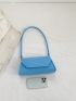 Medium Baguette Bag Crocodile Embossed Flap For Daily