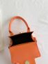 Neon Orange Square Bag Double Handle