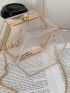 Beaded Decor Box Bag Fashion Clear