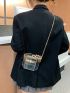 Beaded Decor Box Bag Fashion Clear