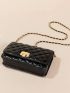 Quilted Pattern Flap Square Bag Fashion