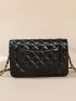 Quilted Pattern Flap Square Bag Fashion