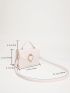 Snakeskin Embossed Flap Square Bag Fashion Heart Decor