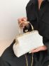 Small Dome Bag Purple Metal Decor For Daily