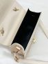 Mini Square Bag Faux Pearl Decor Flap For Daily