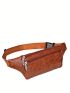 Small Fanny Pack Brown Minimalist Adjustable Strap For Daily