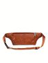 Small Fanny Pack Brown Minimalist Adjustable Strap For Daily