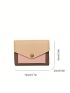Colorblock Small Wallet Stitch Detail Credit Card Holder For Daily