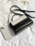 Crocodile Embossed Square Bag Colorblock Flap Top Handle For Work