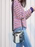 Clear Contrast Binding Square PVC Crossbody Bag