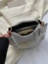 White Hobo Bag With Coin Purse Quilted Zipper PU