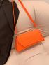 Medium Baguette Bag Crocodile Embossed Flap For Daily
