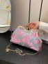 Medium Satchel Bag Embroidery Design Chain Strap