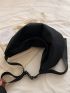 Oversized Hobo Bag With Zipper Nylon Black