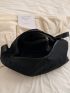 Oversized Hobo Bag With Zipper Nylon Black