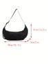 Oversized Hobo Bag With Zipper Nylon Black