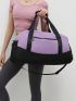 Large Travel Bag Two Tone Double Handle With Zipper