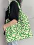 Large Shopper Bag Allover Pattern No-closure Double Handle Polyester