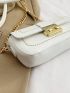 Small Square Bag PU Embroidered Metal Decor