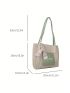 Letter Graphic Straw Bag Medium Twilly Scarf Decor Vacation