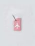 Silicone Luggage Tag Plane Pattern Pink