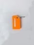 Silicone Luggage Tag Plane Pattern Neon Orange