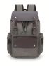 Casual Flap Backpack Two Tone PU & Canvas For Travel