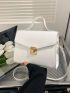 Push Lock Square Bag PU White