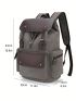 Casual Flap Backpack Two Tone PU & Canvas For Travel