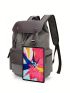 Casual Flap Backpack Two Tone PU & Canvas For Travel