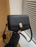 Flap Crossbody Bag PU Black
