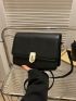 Flap Crossbody Bag PU Black