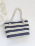 Two Tone Straw Bag Vacation